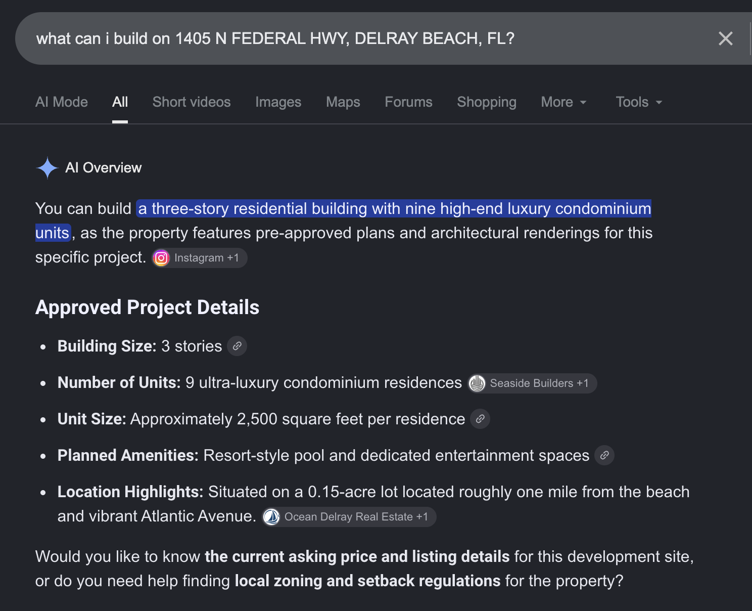 The search engine's AI overview, as returned.