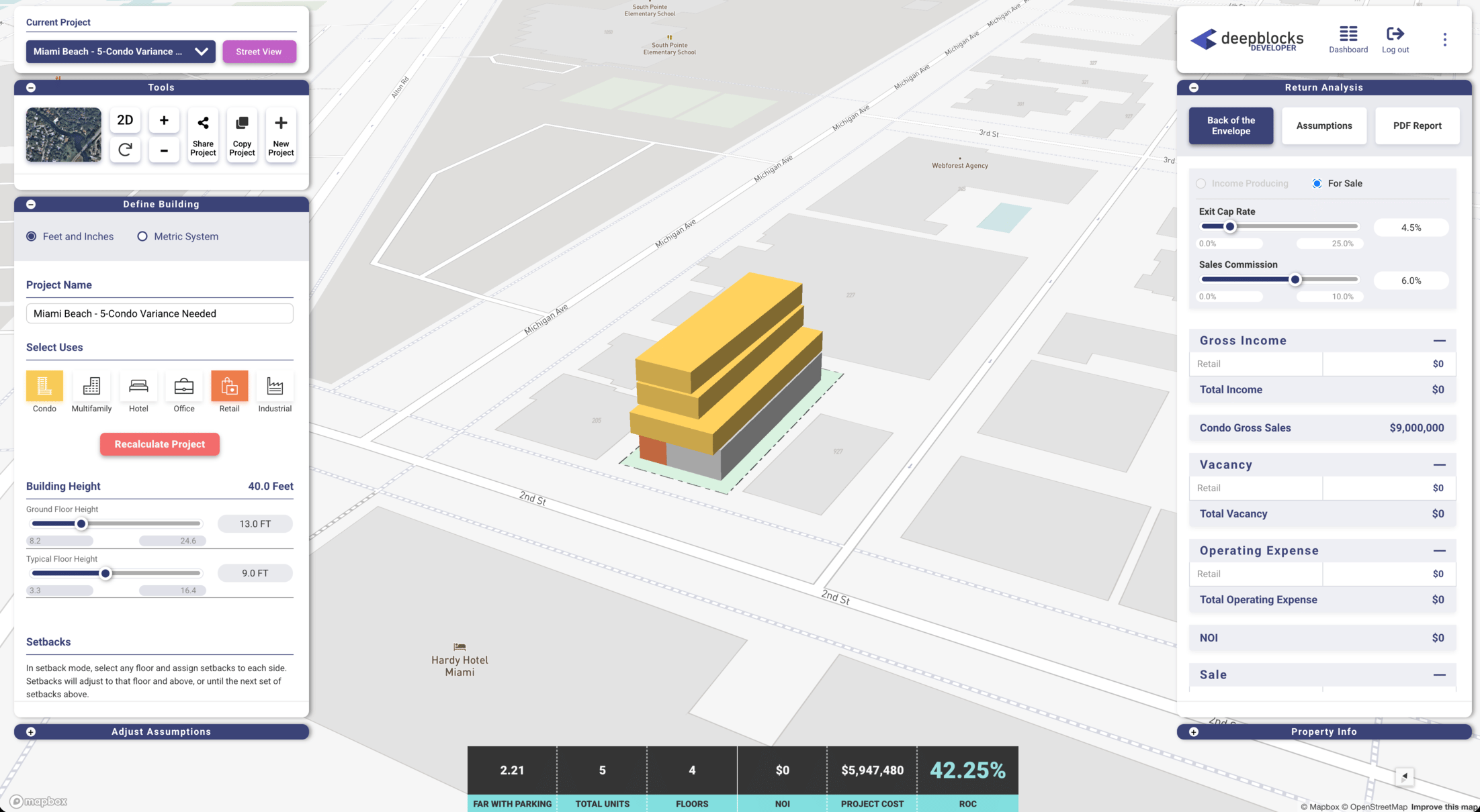Developer software view of South of Fifth boutique condo opportunity