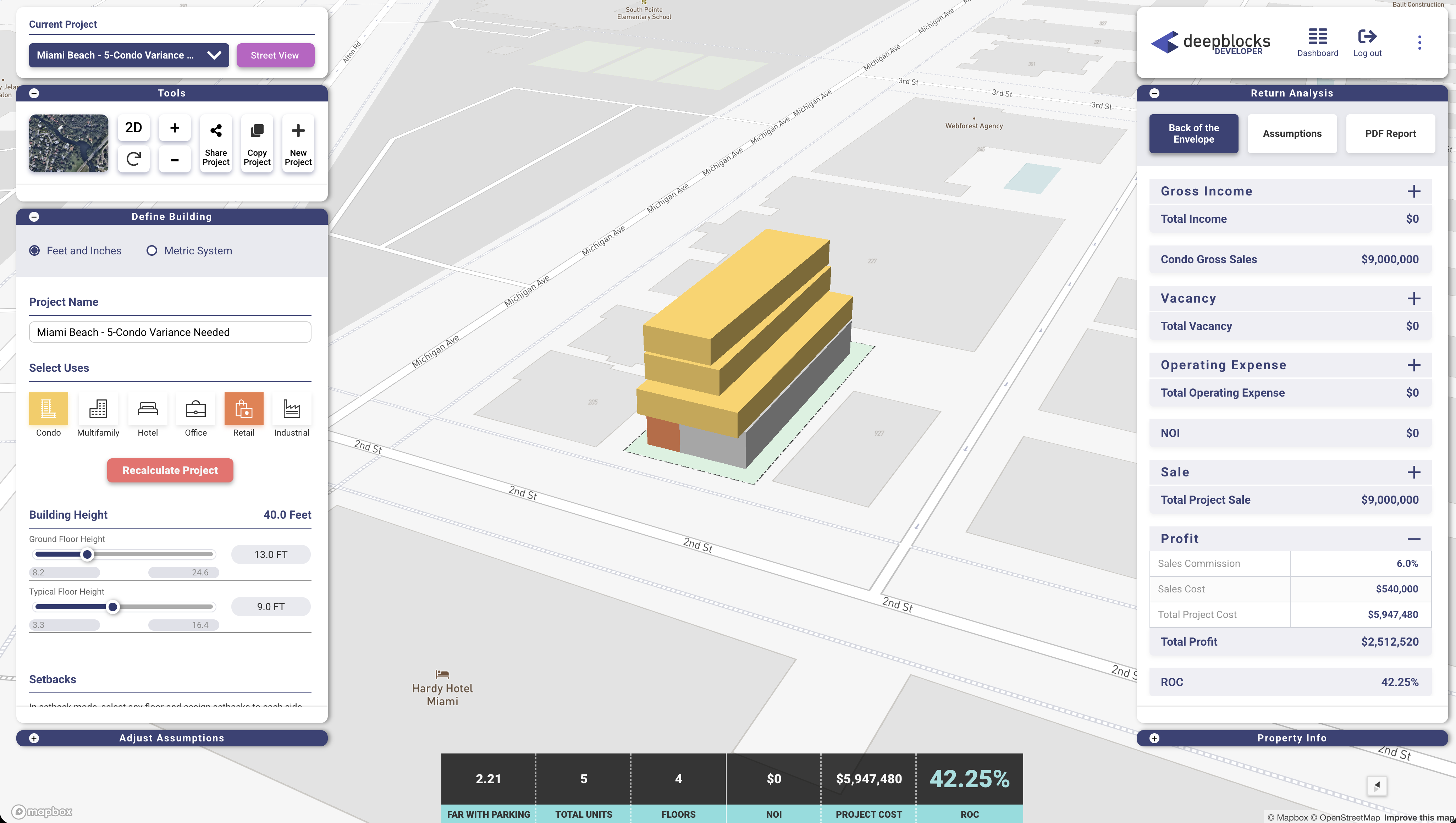 Developer software view of South of Fifth boutique condo opportunity